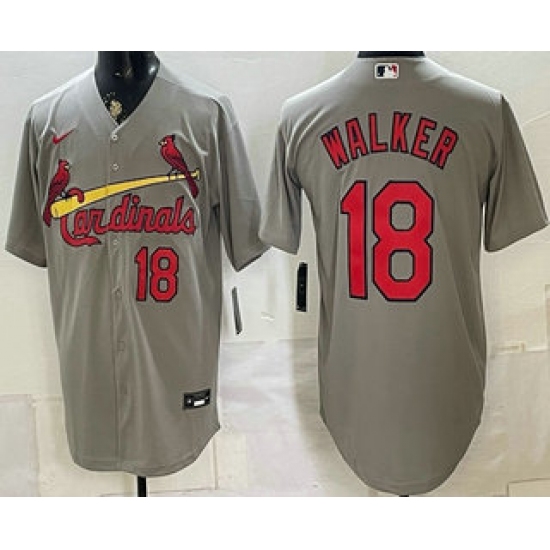Men's St Louis Cardinals #18 Jordan Walker Grey Stitched Jersey