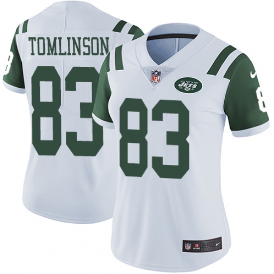 Women's Nike New York Jets #83 Eric Tomlinson White Vapor Untouchable Limited Player NFL Jersey - Ujersey
