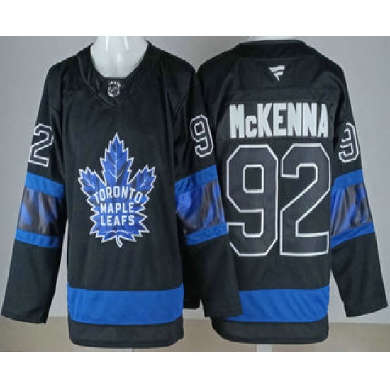 Men's Toronto Maple Leafs #92 Gavin McKenna Black Alternate Authentic Jersey - Ujersey