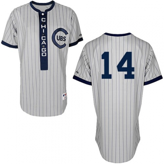 Men's Majestic Chicago Cubs #14 Ernie Banks Authentic White 1909 Turn Back The Clock MLB Jersey - Ujersey