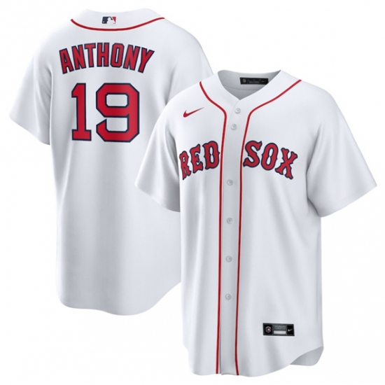 Men's Boston Red Sox #19 Roman Anthony White Cool Base Stitched Baseball Jersey - Ujersey