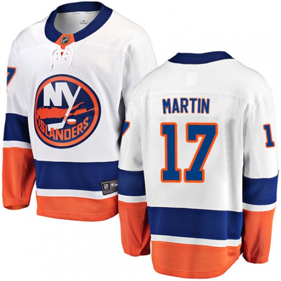 Youth New York Islanders #17 Matt Martin Fanatics Branded White Away Breakaway NHL Jersey