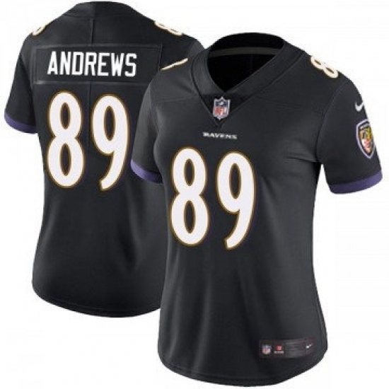 Women Baltimore Ravens #89 Mark Andrews Black 2023 F U S E Vapor Jersey - Ujersey