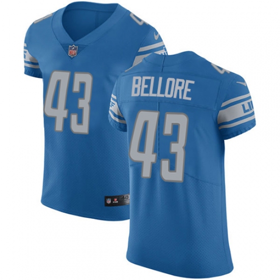 Men's Nike Detroit Lions #43 Nick Bellore Blue Team Color Vapor Untouchable Elite Player NFL Jersey - Ujersey
