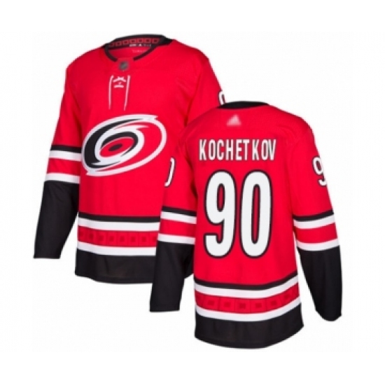 Men's Carolina Hurricanes #90 Pyotr Kochetkov Authentic Red Home Hockey Jersey - Ujersey