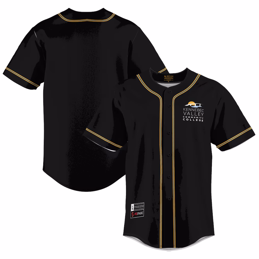 Youth GameDay Greats Black Kennebec Valley Community College Lightweight Baseball Jersey - Ujersey Shop