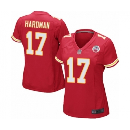 Women's Kansas City Chiefs #17 Mecole Hardman Game Red Team Color Football Jersey - Ujersey