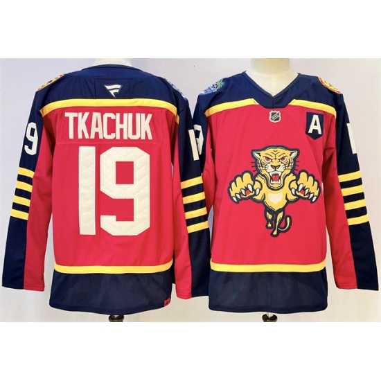 Men's Florida Panthers #19 Matthew Tkachuk Red 2026-2026 With A Winter Classic Stitched Hockey Jersey - Ujersey
