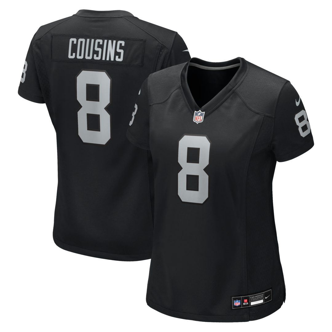 Women's Las Vegas Raiders Kirk Cousins Nike Black Team Game Jersey