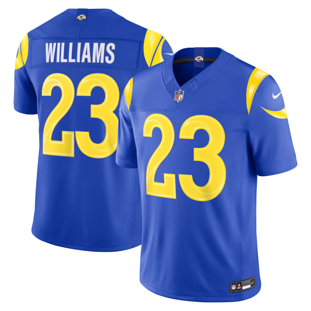 Men's Los Angeles Rams Kyren Williams Nike Royal Vapor F.U.S.E. Sewn Down Limited Jersey - Ujersey Shop
