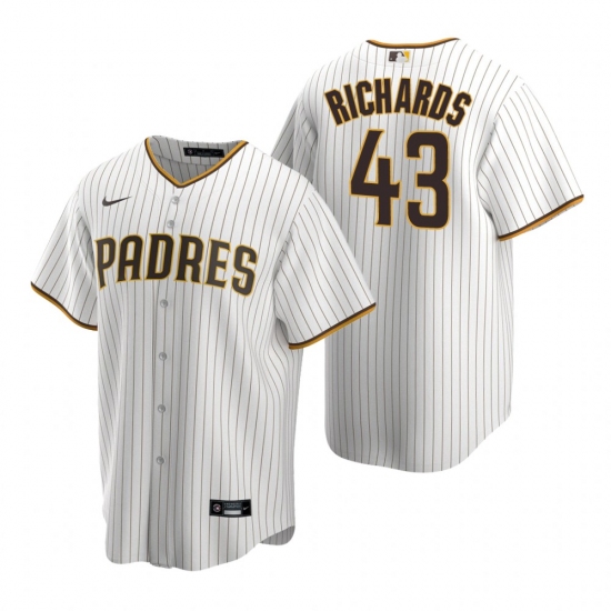 Men's Nike San Diego Padres #43 Garrett Richards White Brown Home Stitched Baseball Jersey - Ujersey