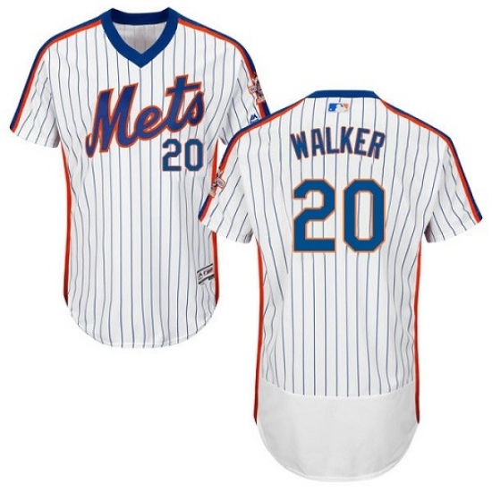 Men's Majestic New York Mets #20 Neil Walker White Alternate Flex Base Authentic Collection MLB Jersey - Ujersey