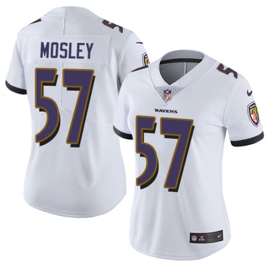 Women's Nike Baltimore Ravens #57 C.J. Mosley White Vapor Untouchable Limited Player NFL Jersey - Ujersey