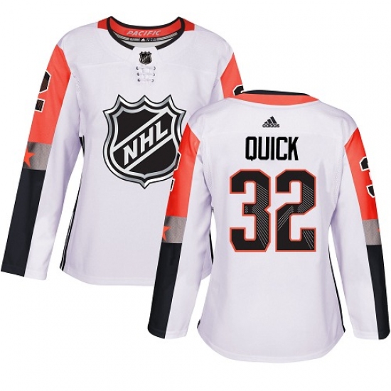 Women's Adidas Los Angeles Kings #32 Jonathan Quick Authentic White 2018 All-Star Pacific Division NHL Jersey - Ujersey