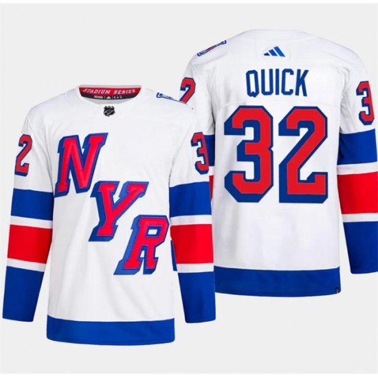 Men's New York Rangers #32 Jonathan Quick White 2024 Stadium Series Stitched Jersey - Ujersey