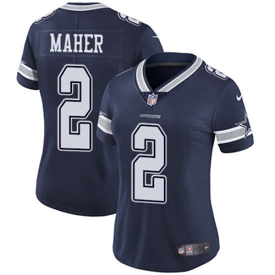 Women's Nike Dallas Cowboys #2 Brett Maher Navy Blue Team Color Vapor Untouchable Limited Player NFL Jersey - Ujersey