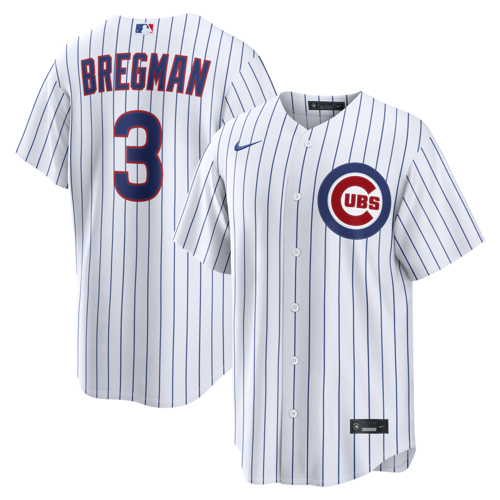 Men's Chicago Cubs Alex Bregman Nike White Home Replica Jersey - U-jersey