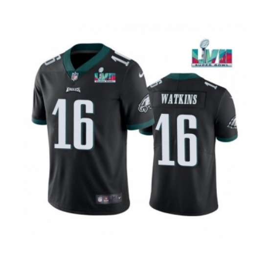 Men's Philadelphia Eagles #16 Quez Watkins Black Super Bowl LVII Vapor Untouchable Limited Stitched Jersey - Ujersey