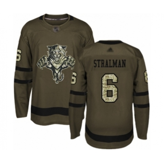 Men's Florida Panthers #6 Anton Stralman Authentic Green Salute to Service Hockey Jersey - Ujersey