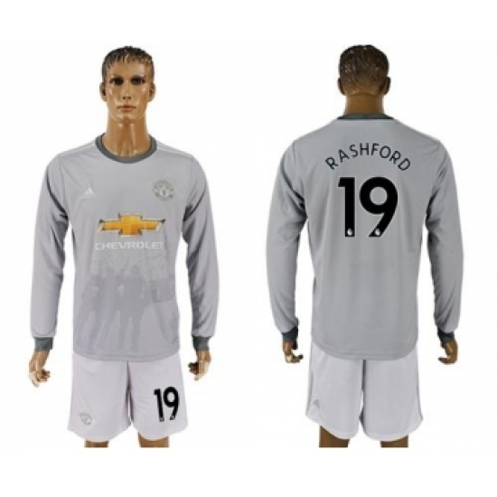 Manchester United #19 Rashford Sec Away Long Sleeves Soccer Club Jersey