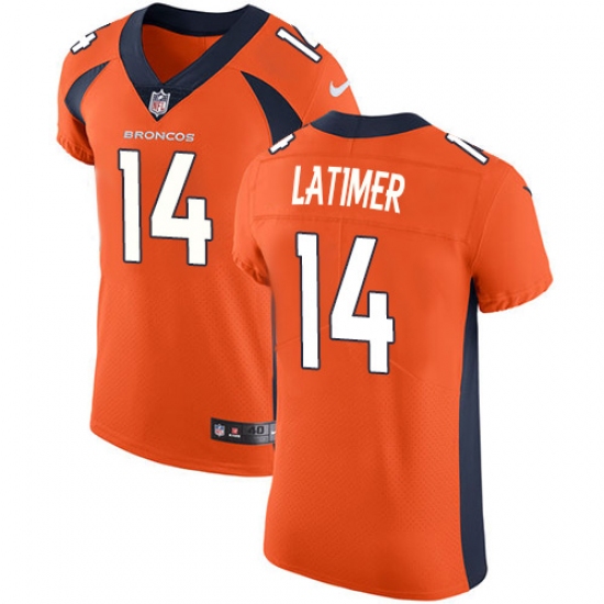 Men's Nike Denver Broncos #14 Cody Latimer Orange Team Color Vapor Untouchable Elite Player NFL Jersey - Ujersey