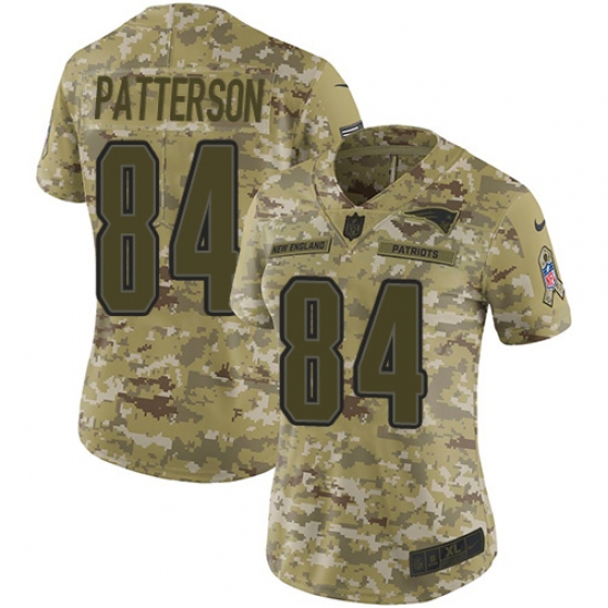 Women's Nike New England Patriots #84 Cordarrelle Patterson Limited Camo 2018 Salute to Service NFL Jersey - Ujersey