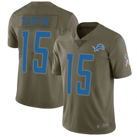 Men's Nike Detroit Lions #15 Golden Tate III Limited Olive 2017 Salute to Service NFL Jersey - Ujersey