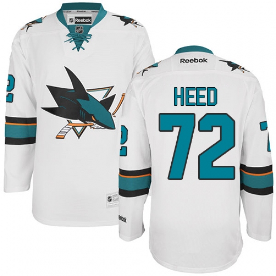 Women's Reebok San Jose Sharks #72 Tim Heed Authentic White Away NHL Jersey - Ujersey