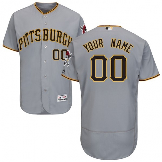 Men's Pittsburgh Pirates Majestic Road Gray Flex Base Authentic Collection Custom Jersey - Ujersey