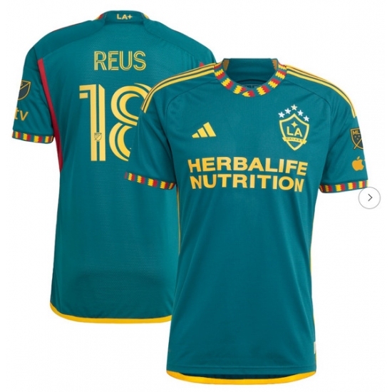 Mens LA Galaxy Marco Reus adidas Green 2024 LA Kit Authentic Player Jersey - Ujersey