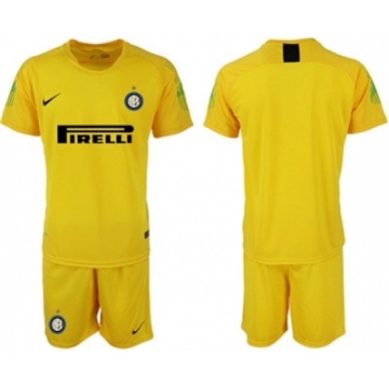Inter Milan Blank Yellow Goalkeeper Soccer Club Jersey