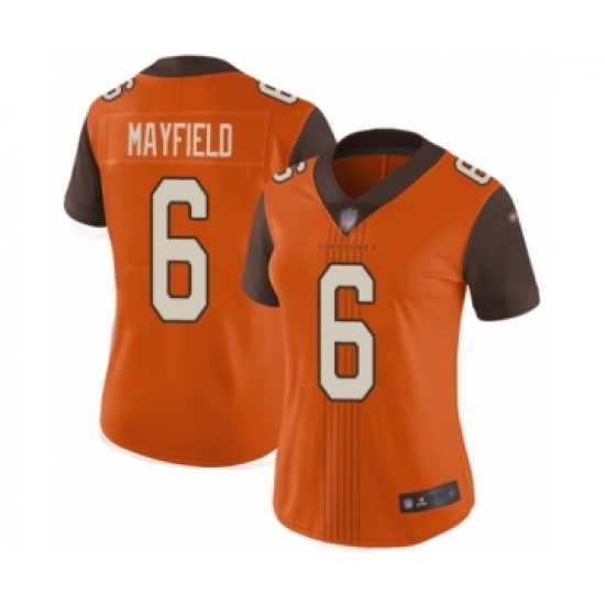 Women's Cleveland Browns #6 Baker Mayfield Limited Orange City Edition Football Jersey - Ujersey