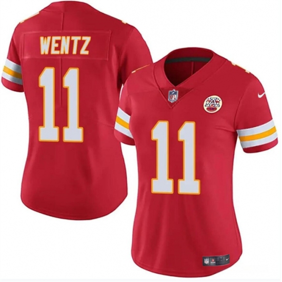 Women's Kansas City Chiefs #11 Carson Wentz Red Vapor Untouchable Limited Football Stitched Jersey(Run Small) - Ujersey