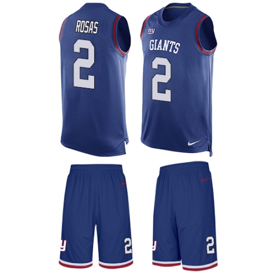 Men's Nike New York Giants #2 Aldrick Rosas Limited Royal Blue Tank Top Suit NFL Jersey - Ujersey