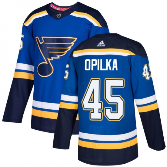 Men's Adidas St. Louis Blues #45 Luke Opilka Authentic Royal Blue Home NHL Jersey - Ujersey