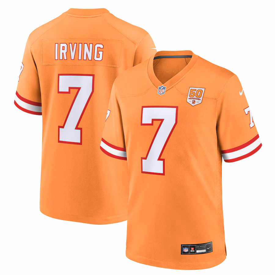 Men's Tampa Bay Buccaneers Bucky Irving Nike Creamsicle 50th Season Game Jersey - Ujersey