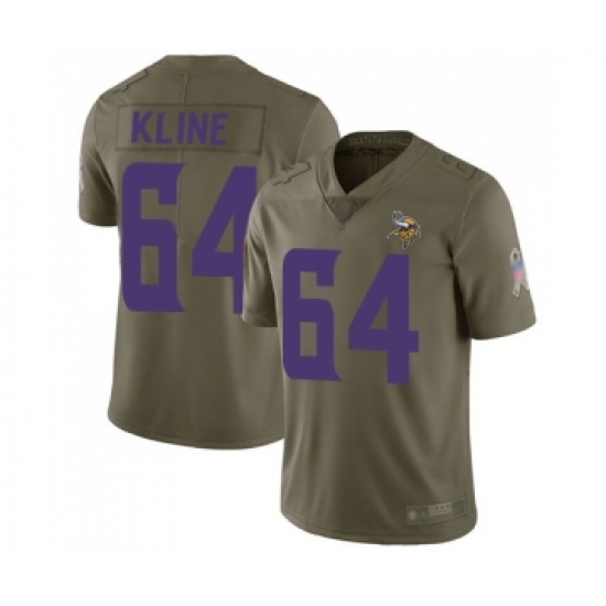 Youth Minnesota Vikings #64 Josh Kline Limited Olive 2017 Salute to Service Football Jersey - Ujersey