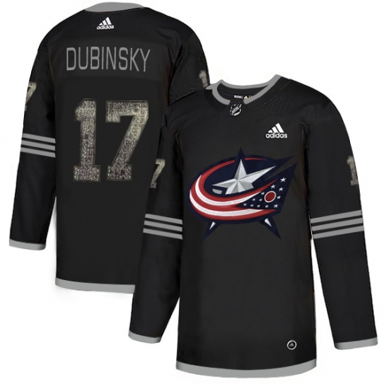 Men's Adidas Columbus Blue Jackets #17 Brandon Dubinsky Black Authentic Classic Stitched NHL Jersey - Ujersey
