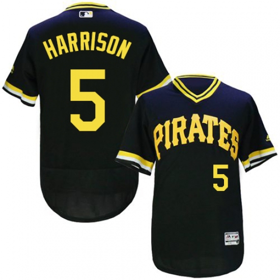 Men's Majestic Pittsburgh Pirates #5 Josh Harrison Black Flexbase Authentic Collection Cooperstown MLB Jersey - Ujersey