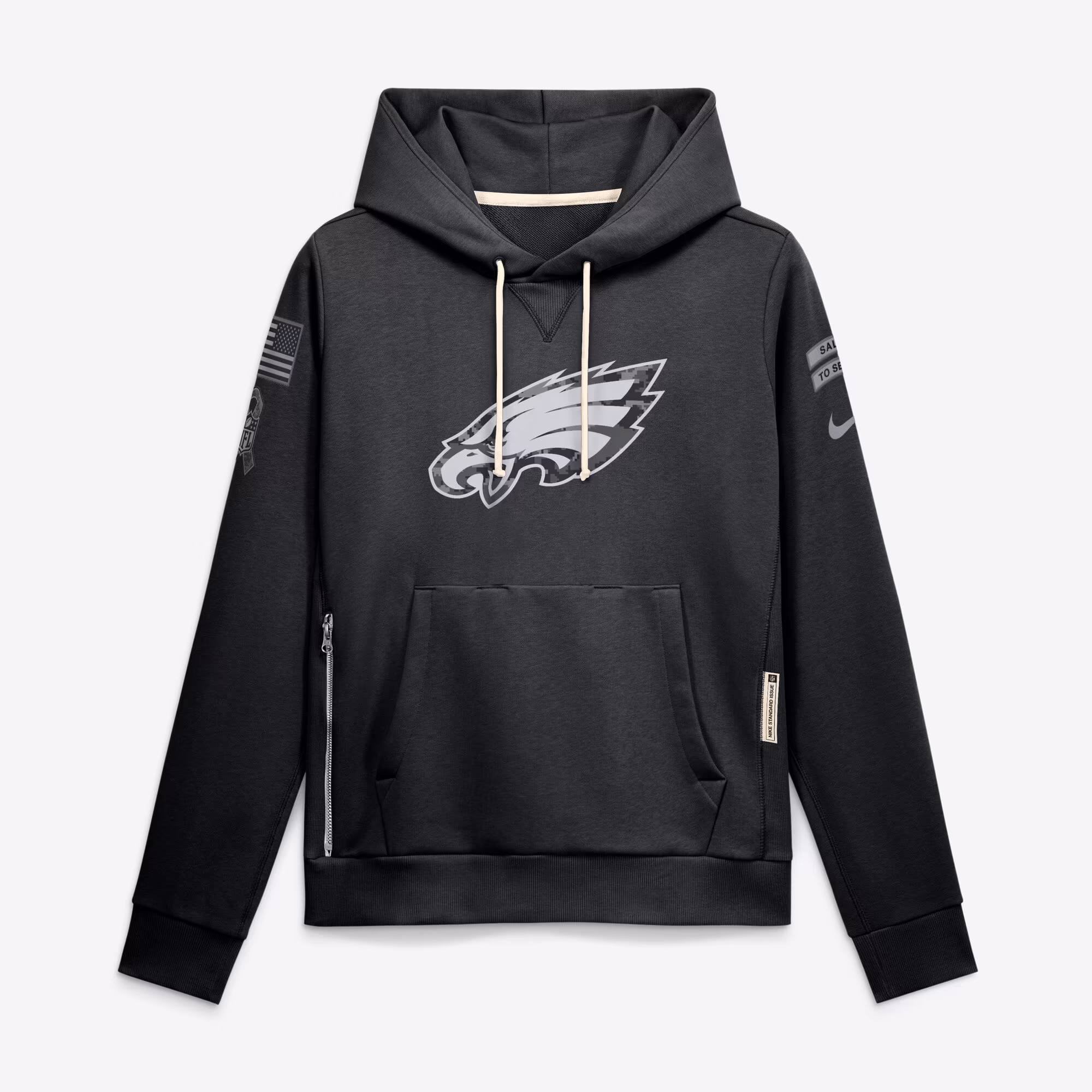 Women's Philadelphia Eagles  Nike Black 2026 Salute to Service Sideline Dri-FIT Pullover Hoodie - U-jersey