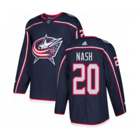 Youth Adidas Columbus Blue Jackets #20 Riley Nash Premier Navy Blue Home NHL Jersey - Ujersey