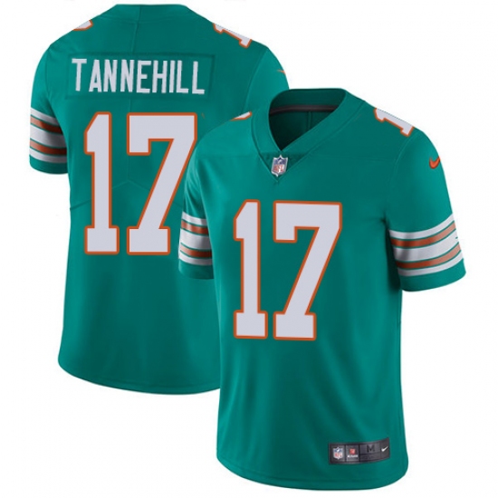 Men's Nike Miami Dolphins #17 Ryan Tannehill Aqua Green Alternate Vapor Untouchable Limited Player NFL Jersey - Ujersey