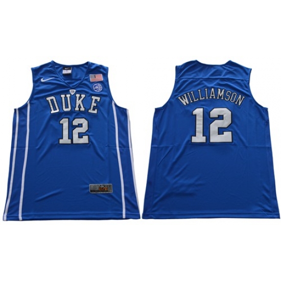 Duke Blue Devils #12 Zion Williamson Royal Blue Basketball Elite Stitched NCAA Jersey - Ujersey
