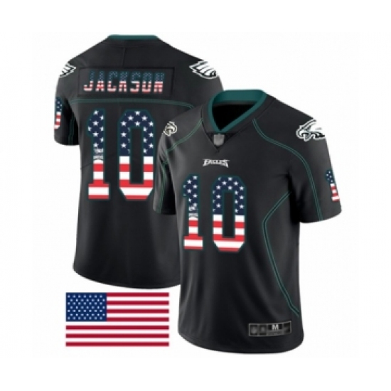 Men's Philadelphia Eagles #10 DeSean Jackson Limited Black Rush USA Flag Football Jersey - Ujersey