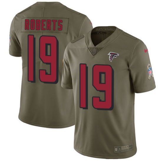 Men's Nike Atlanta Falcons #19 Andre Roberts Limited Olive 2017 Salute to Service NFL Jersey - Ujersey