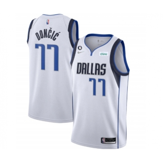 Men's Dallas Mavericks #77 Luka Doncic White No.6 Patch Stitched Jersey - Ujersey