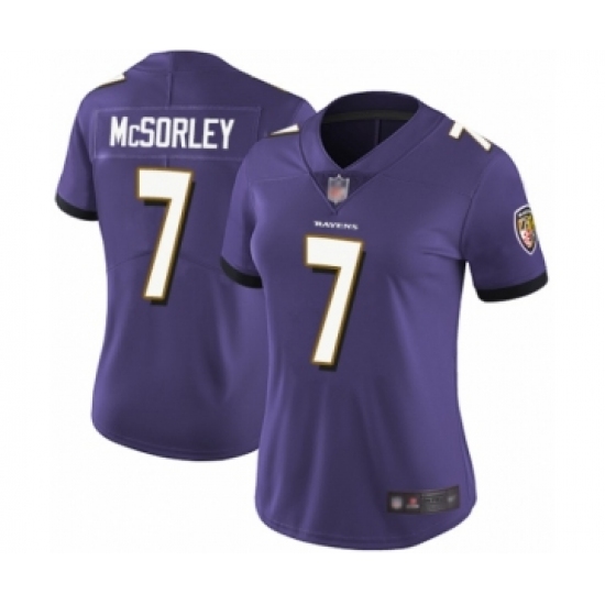 Women's Baltimore Ravens #7 Trace McSorley Purple Team Color Vapor Untouchable Limited Player Football Jersey - Ujersey
