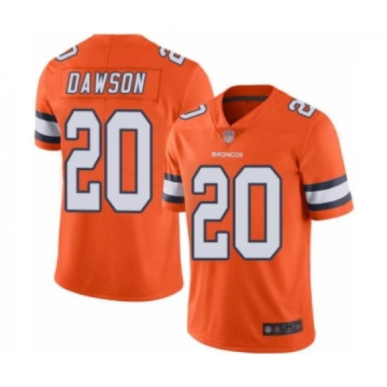 Youth Denver Broncos #20 Duke Dawson Limited Orange Rush Vapor Untouchable Football Jersey - Ujersey