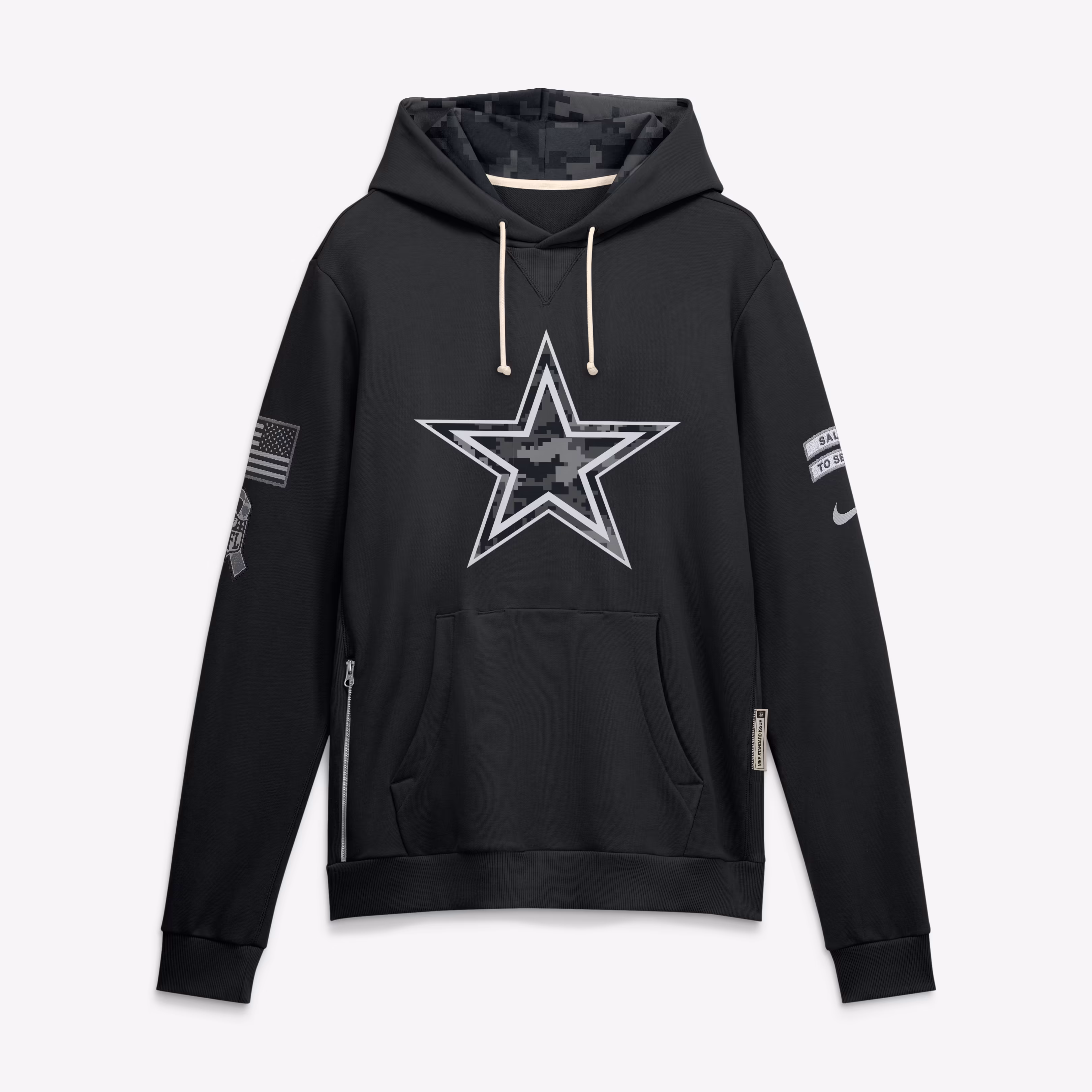 Men's Dallas Cowboys  Nike Black 2026 Salute to Service Sideline Dri-FIT Pullover Hoodie - U-jersey