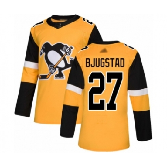 Youth Pittsburgh Penguins #27 Nick Bjugstad Authentic Gold Alternate Hockey Jersey